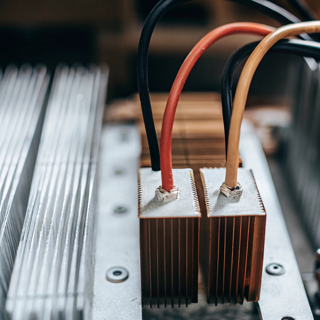 A graph showing the PTC resistance curve and Curie temperature