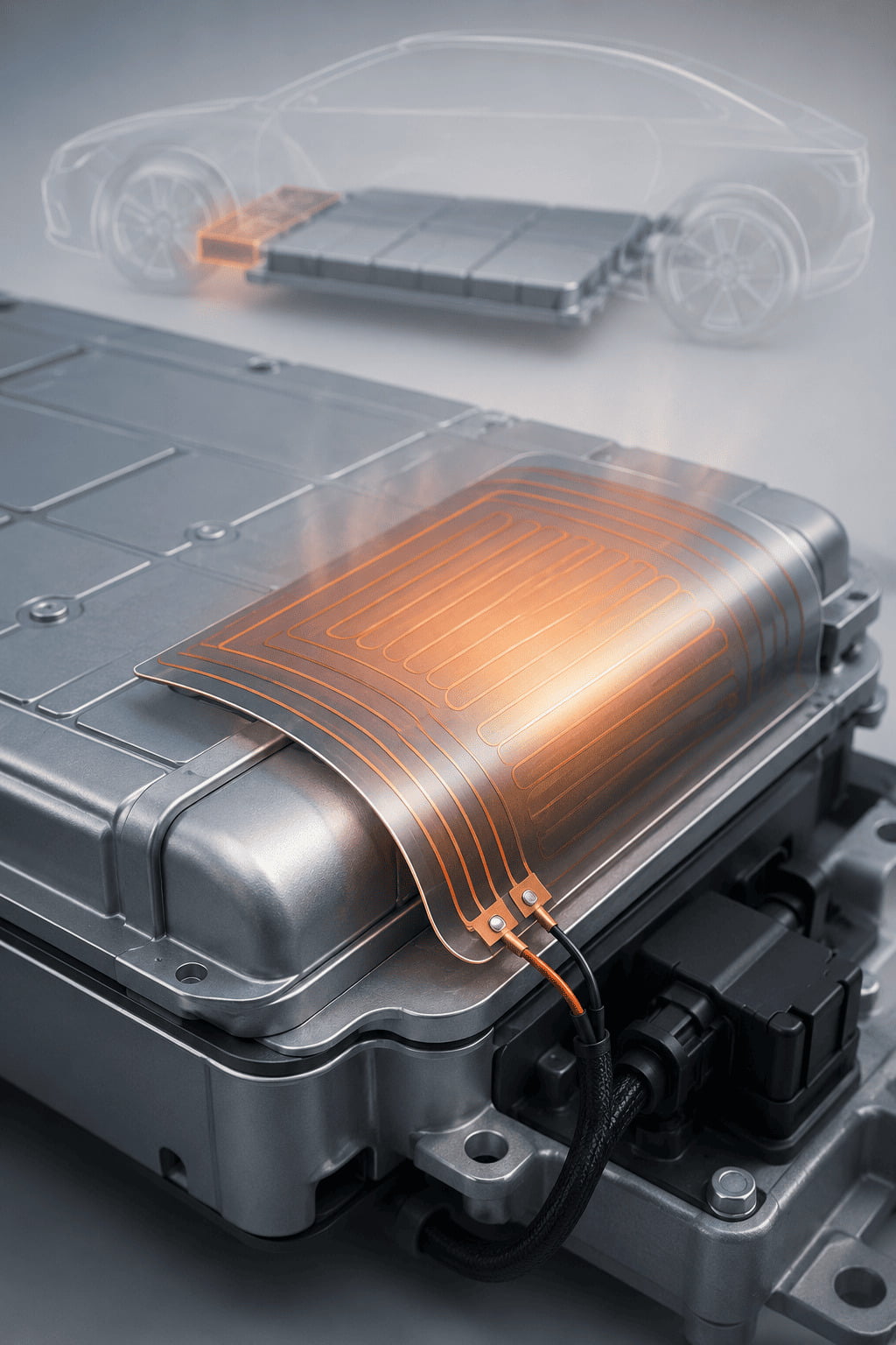 An abstract image representing thin film heater technology in an NEV application.